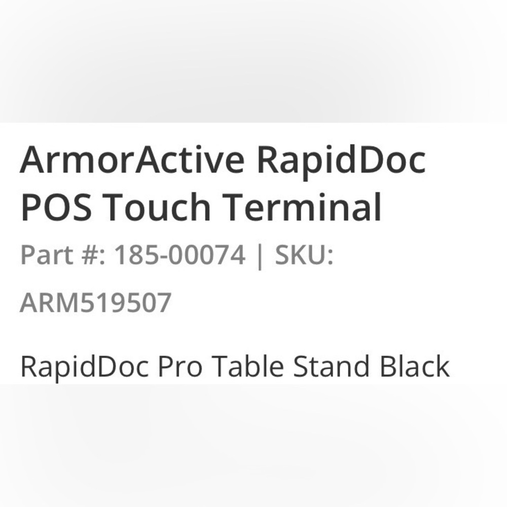 ArmorActive RapidDoc POS Touch Terminal Stand - Black